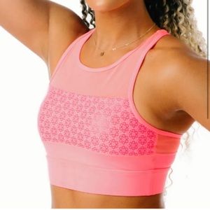 Zyia Neon coral flower power all star bra